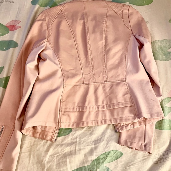 Express pink moto faux leather jacket M - Picture 3 of 4